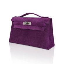 Load image into Gallery viewer, Limited Edition Kelly Pochette Violet Doblis Clutch Bag with Palladium Hardware