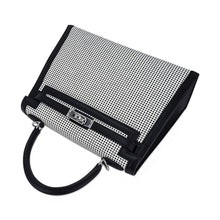 Load image into Gallery viewer, Kelly 25 Sellier Bag Quadrille Black &amp; White Viking Toile Swift Leather with Palladium Hardware