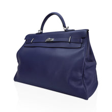 Load image into Gallery viewer, Kelly 50 Voyage Blue De Malte Bag Palladium Hardware Novillo Leather Limited Edition