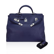 Load image into Gallery viewer, Kelly 50 Voyage Blue De Malte Bag Palladium Hardware Novillo Leather Limited Edition