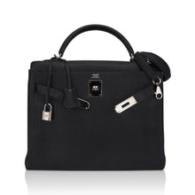 Load image into Gallery viewer, Kelly 32 Retourne Bag Black Togo Leather with Palladium Hardware