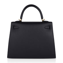 Load image into Gallery viewer, Kelly Sellier 25 Bag Black Epsom Gold Hardware New