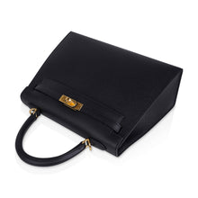 Load image into Gallery viewer, Kelly Sellier 25 Bag Black Epsom Gold Hardware New