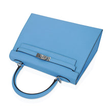 Load image into Gallery viewer, Kelly Sellier 25 Bag Blue Celeste Palladium Epsom Leather
