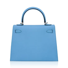 Load image into Gallery viewer, Kelly Sellier 25 Bag Blue Celeste Palladium Epsom Leather