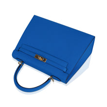 Load image into Gallery viewer, Kelly 25 Sellier Bag Blue Frida Epsom Leather with Gold Hardware