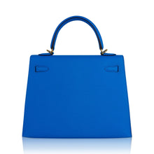 Load image into Gallery viewer, Kelly 25 Sellier Bag Blue Frida Epsom Leather with Gold Hardware