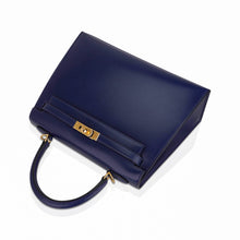 Load image into Gallery viewer, Kelly Sellier 25 Bag Blue Sapphire Box Leather with Gold Hardware