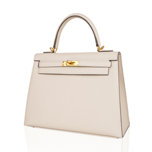 Load image into Gallery viewer, Kelly 25 Sellier Bag Craie Epsom Leather with Gold Hardware