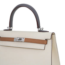 Load image into Gallery viewer, Kelly Sellier 25 Bag Nata Chai &amp; Gris Meyer Epsom Leather with Palladium Hardware