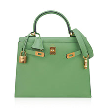 Load image into Gallery viewer, Kelly 25 Sellier Bag Vert Criquet Epsom Leather with Gold Hardware