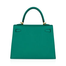 Load image into Gallery viewer, Kelly 25 Sellier Bag Jade Epsom Leather with Gold Hardware