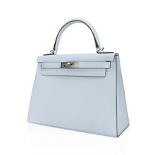 Load image into Gallery viewer, Kelly Sellier 28 Bag Blue Brume Epsom Leather with Palladium Hardware