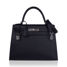 Load image into Gallery viewer, Kelly 28 Sellier Bag Black Epsom Leather with Palladium Hardware