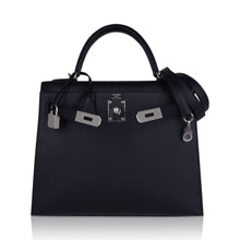 Load image into Gallery viewer, Kelly 28 Sellier Bag Black Epsom Leather with Palladium Hardware