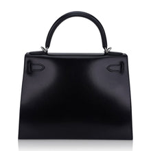 Load image into Gallery viewer, Kelly 28 Sellier Bag Black Box Leather with Palladium Hardware