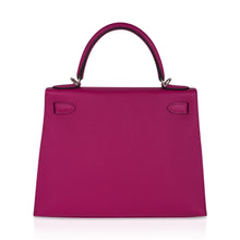 Load image into Gallery viewer, Kelly 28 Sellier Bag Rose Pourpre Epsom Leather with Palladium Hardware