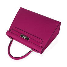Load image into Gallery viewer, Kelly 28 Sellier Bag Rose Pourpre Epsom Leather with Palladium Hardware
