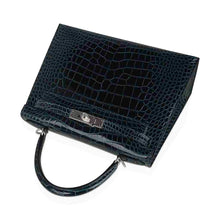 Load image into Gallery viewer, Kelly 28 Sellier Verso Vert Cypress / Vert Jade Bag Alligator Palladium Hardware