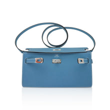 Load image into Gallery viewer, Kelly Classique To Go Wallet New Blue Jean Epsom with Palladium Hardware