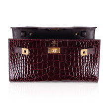 Load image into Gallery viewer, Kelly Classique To Go Wallet Bordeaux Alligator Gold Hardware New w/Box
