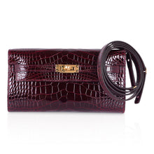 Load image into Gallery viewer, Kelly Classique To Go Wallet Bordeaux Alligator Gold Hardware New w/Box
