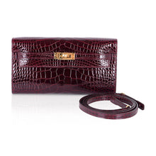 Load image into Gallery viewer, Kelly Classique To Go Wallet Bordeaux Alligator Gold Hardware New w/Box
