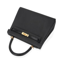 Load image into Gallery viewer, Kelly Touch 25 Retourne Bag Black Lizard Togo Leather Gold Hardware