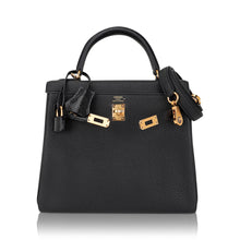 Load image into Gallery viewer, Kelly Touch 25 Retourne Bag Black Lizard Togo Leather Gold Hardware
