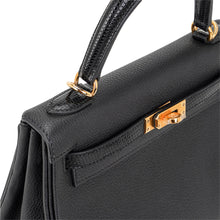 Load image into Gallery viewer, Kelly Touch 25 Retourne Bag Black Lizard Togo Leather Gold Hardware