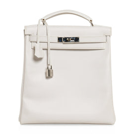 Kelly Ado 28 Bag White Evergrain Palladium Hardware