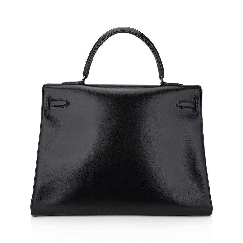 Limited Edition Kelly 32 Bag So Black Box Leather