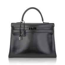 Load image into Gallery viewer, Limited Edition Kelly 32 Bag So Black Box Leather