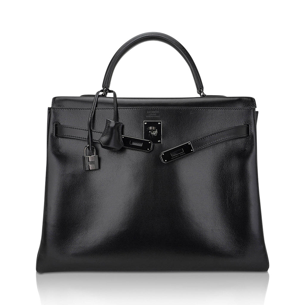 Limited Edition Kelly 32 Bag So Black Box Leather