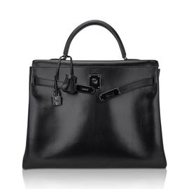 Limited Edition Kelly 32 Bag So Black Box Leather