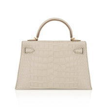 Load image into Gallery viewer, Limited Edition Mini Kelly 20 Sellier Beton Matte Alligator Bag with Gold Hardware