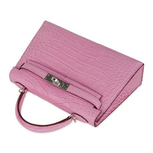 Load image into Gallery viewer, Kelly 20 Mini Sellier Bag 5P Pink Matte Alligator Palladium Limited Edition