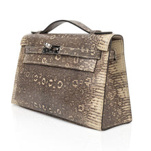 Load image into Gallery viewer, Kelly Pochette Bag Ombre Lizard Clutch Palladium Hardware Very Rare