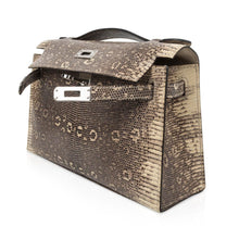 Load image into Gallery viewer, Kelly Pochette Bag Ombre Lizard Clutch Palladium Hardware Very Rare