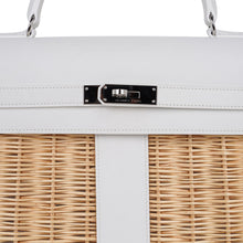 Load image into Gallery viewer, Kelly 35 Picnic Bag White Swift Leather / Osier (Wicker) Limited Edition
