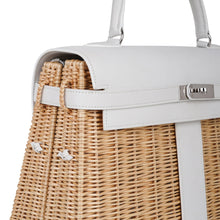 Load image into Gallery viewer, Kelly 35 Picnic Bag White Swift Leather / Osier (Wicker) Limited Edition