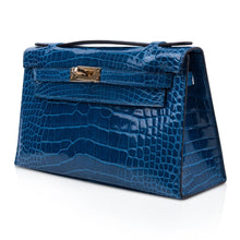 Load image into Gallery viewer, Kelly Pochette Mykonos Alligator Gold Hardware