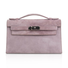 Kelly Pochette Lilac Doblis Suede Palladium