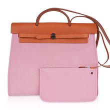 Load image into Gallery viewer, Herbag Zip 39 GM Bag Rose Sakura Canvas Vache Hunter Leather with Palladium Hardware
