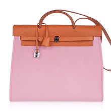 Load image into Gallery viewer, Herbag Zip 39 GM Bag Rose Sakura Canvas Vache Hunter Leather with Palladium Hardware