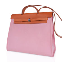 Load image into Gallery viewer, Herbag Zip 39 GM Bag Rose Sakura Canvas Vache Hunter Leather with Palladium Hardware