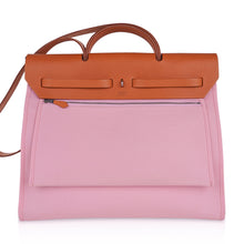 Load image into Gallery viewer, Herbag Zip 39 GM Bag Rose Sakura Canvas Vache Hunter Leather with Palladium Hardware