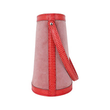 Load image into Gallery viewer, Limited Edition Stromboli Bag Rose Indien Doblis Rose Azalee Lizard with Sterling Silver Lid