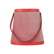 Load image into Gallery viewer, Limited Edition Stromboli Bag Rose Indien Doblis Rose Azalee Lizard with Sterling Silver Lid