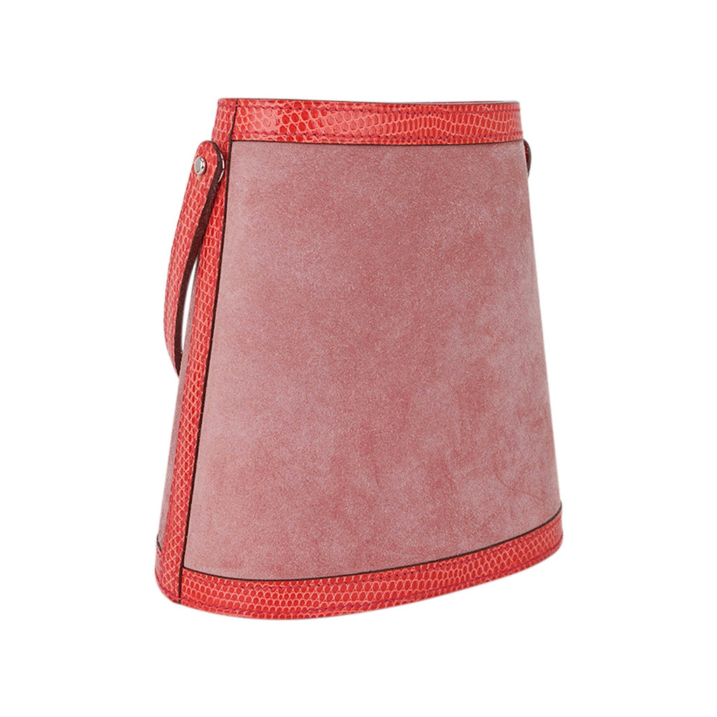 Limited Edition Stromboli Bag Rose Indien Doblis Rose Azalee Lizard with Sterling Silver Lid